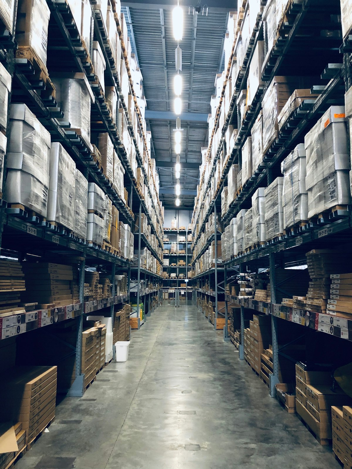 Warehouse with stored goods